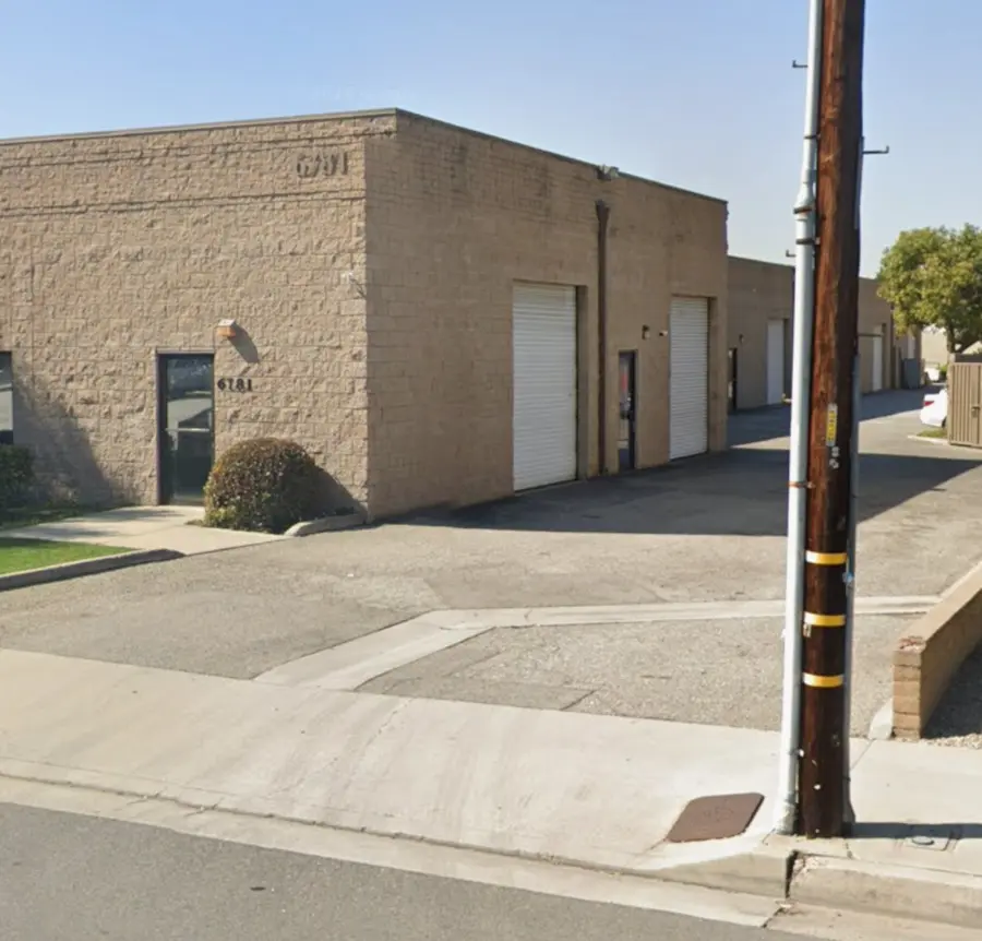 Metz Mods shop exterior, Building C entrance at 6781 Stanton Ave